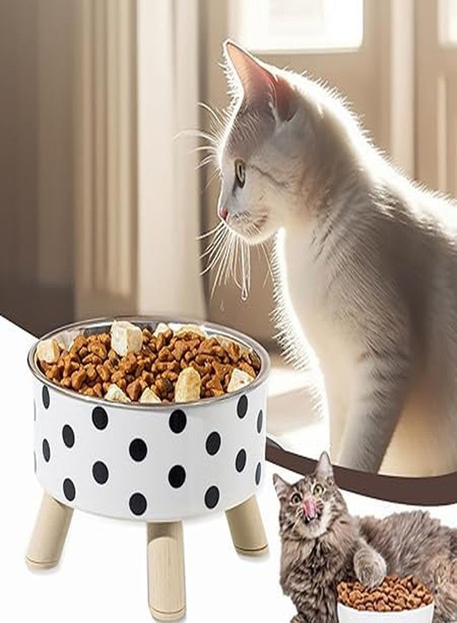 BLURISM Polka dot Print Durable Stainless Steel Pet Bowl, Anti Slip, Easy to Clean, Perfect for Dog Cat Food and Water Feeding Supply - Image 3